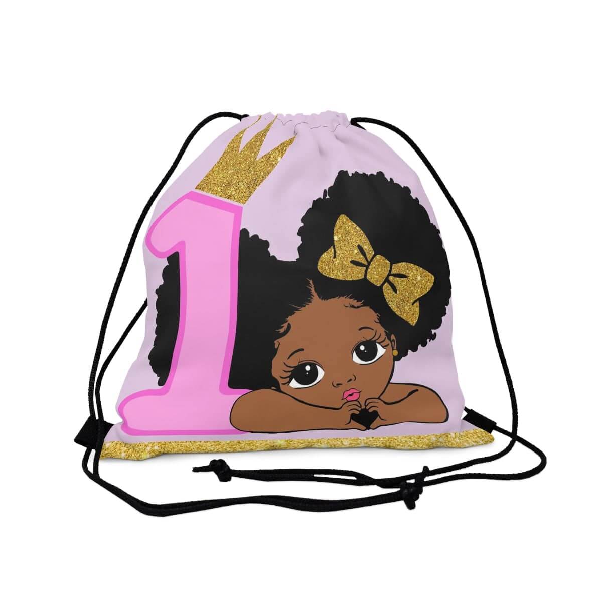 1st Birthday African-American Girl Drawstring Bag | Kid's Backpack | Best Deals & Free Shipping | Best Deals & Free Shipping | Best Deals & Free Shipping, Brand63