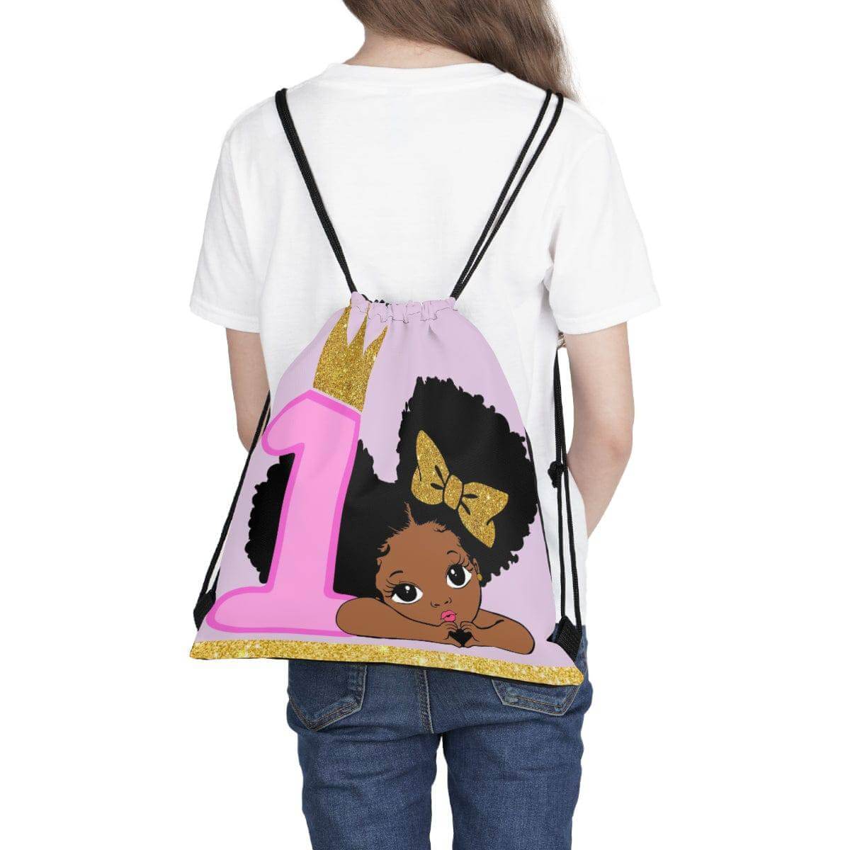 1st Birthday African-American Girl Drawstring Bag | Kid's Backpack | Best Deals & Free Shipping | Best Deals & Free Shipping | Best Deals & Free Shipping, Brand63