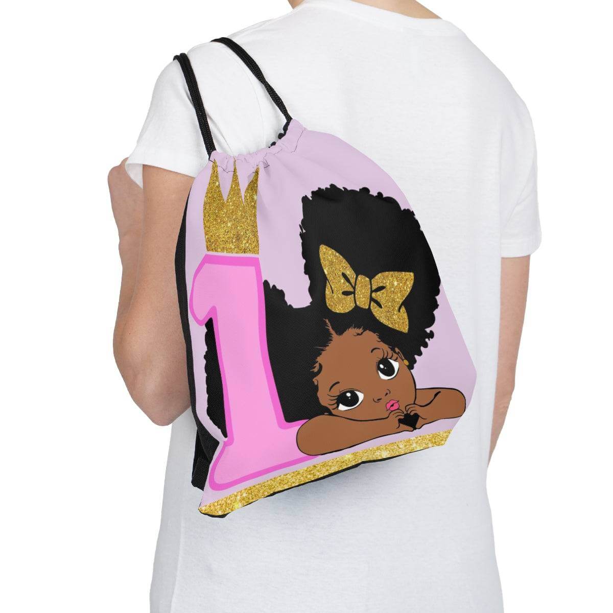 1st Birthday African-American Girl Drawstring Bag | Kid's Backpack | Best Deals & Free Shipping | Best Deals & Free Shipping | Best Deals & Free Shipping, Brand63