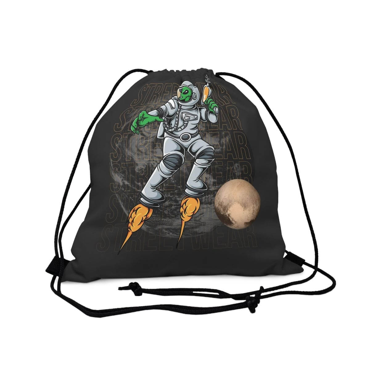 Alien Astronaut Drawstring Bag, Spacious Bag, Practical Backpack, Soft Sturdy Drawstring Backpack, Fun Gift for Birthday Holidays or Back | Best Deals & Free Shipping | Best Deals & Free Shipping | Best Deals & Free Shipping, Brand63