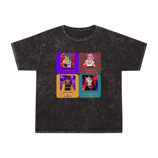 Anime Playlist Mineral Washed T-shirt | Unisex Mineral Wash T-Shirt, Brand63