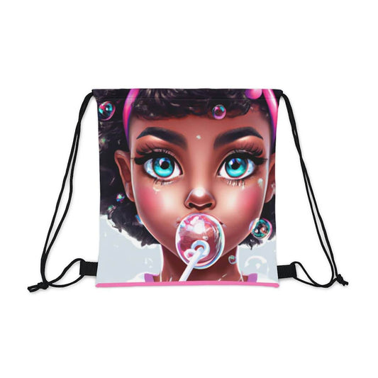 Bubbles African-American Girl Drawstring Bag, Brand63