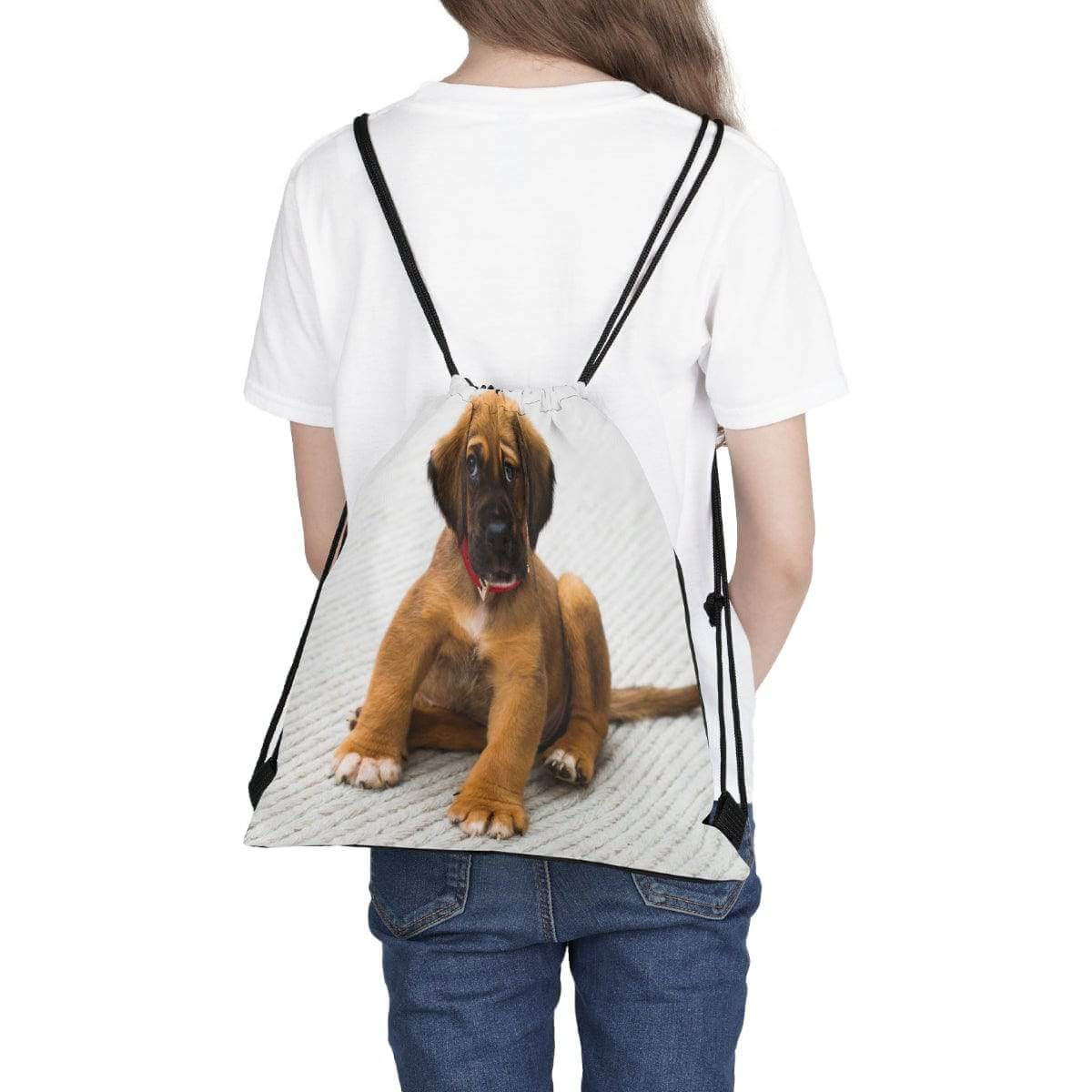 Cute Puppy Drawstring Bag, Spacious Bag Backpack, Soft Sturdy Drawstring Backpack, Fun Gift for Birthday Holidays or Back T, Brand63
