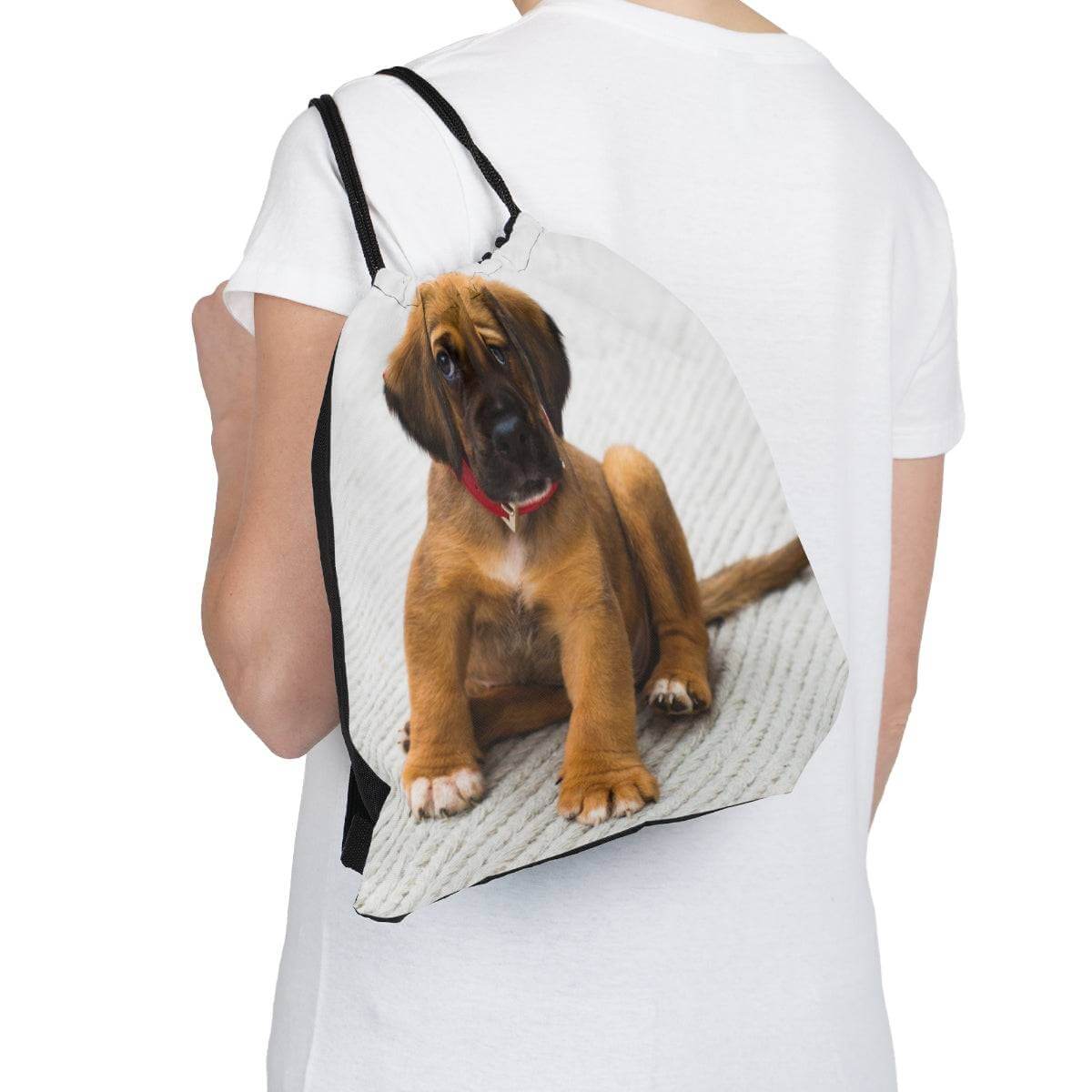 Cute Puppy Drawstring Bag, Spacious Bag Backpack, Soft Sturdy Drawstring Backpack, Fun Gift for Birthday Holidays or Back T, Brand63