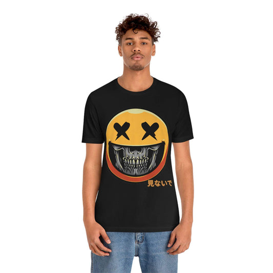 Don't Look Skeleton Emoji T-Shirt, 2023 Graphic-Shirt With Japanese Writing, Brand63