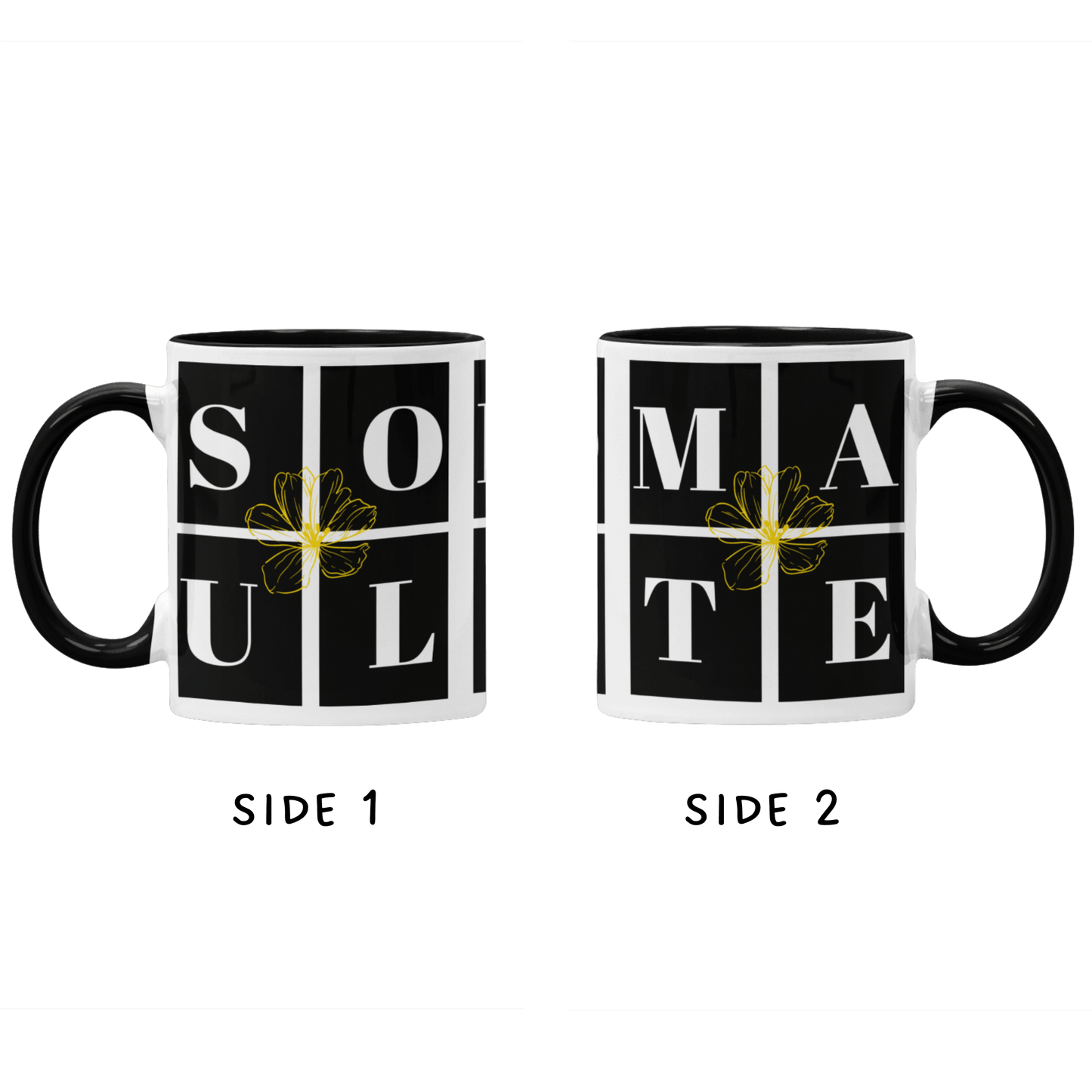 Exclusive "SOUL MATE" Coffee Mugs, 15oz - Two Tone, Brand63