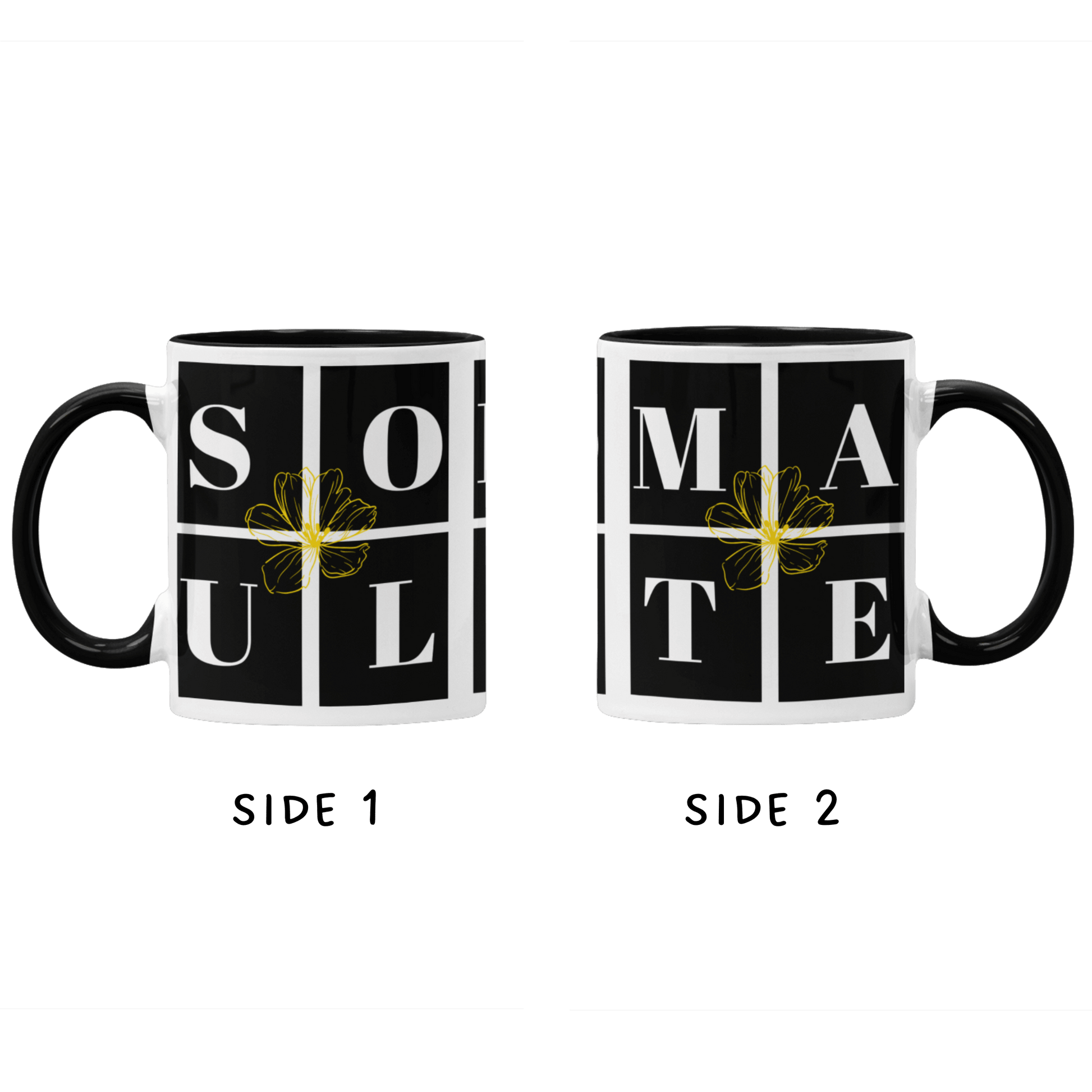 Exclusive "SOUL MATE" Coffee Mugs, 15oz - Two Tone, Brand63
