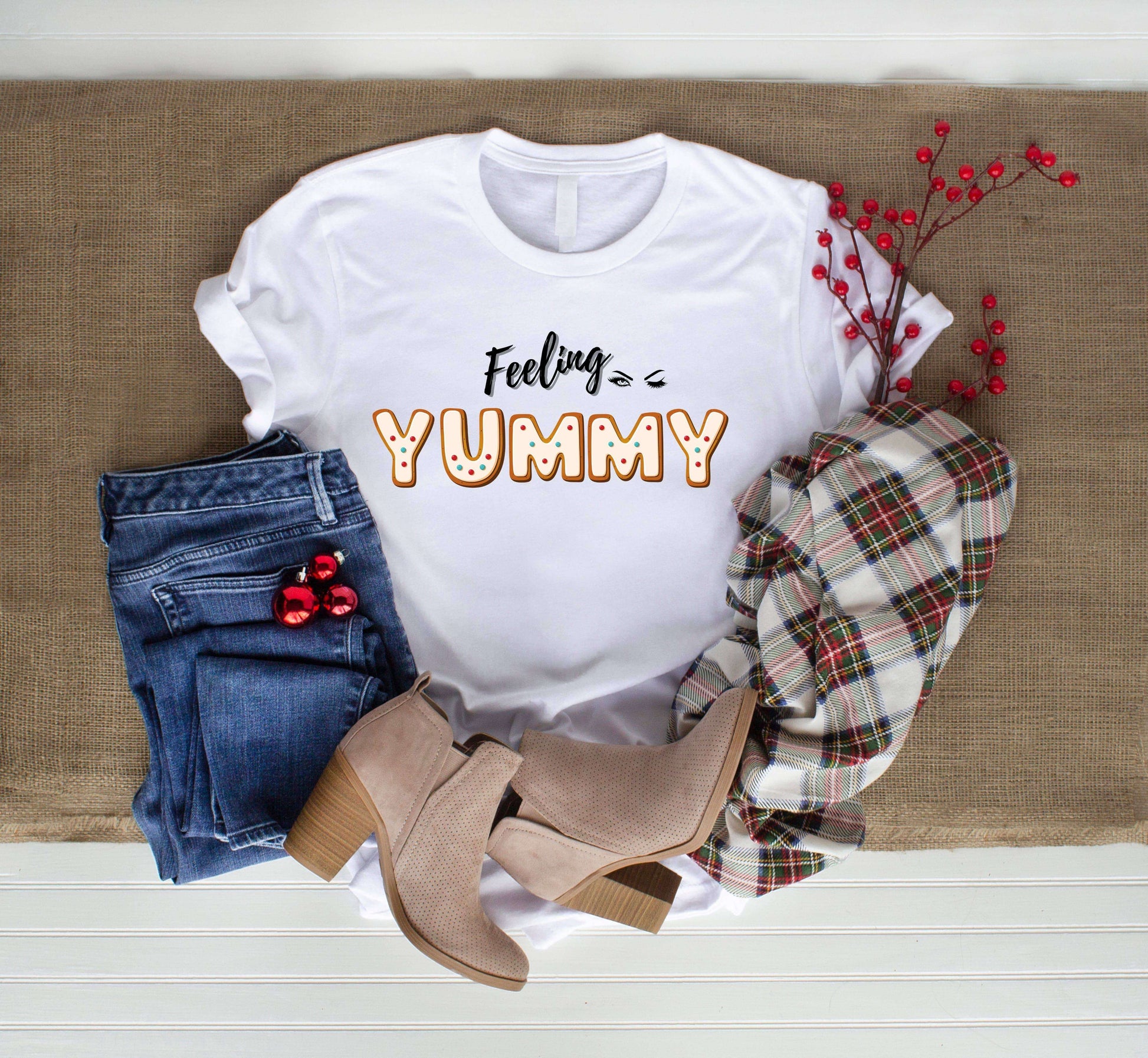 Feeling YUMMY Flirty TShirt, Gingerbread Cookie Tee, Great Gift Idea, Gift For Her, New Year Tee, Flirt With Me Shirt, Brand63