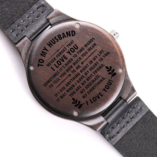 Husband Engraved Wooden Watch | Hubby Gift Ideas, Brand63