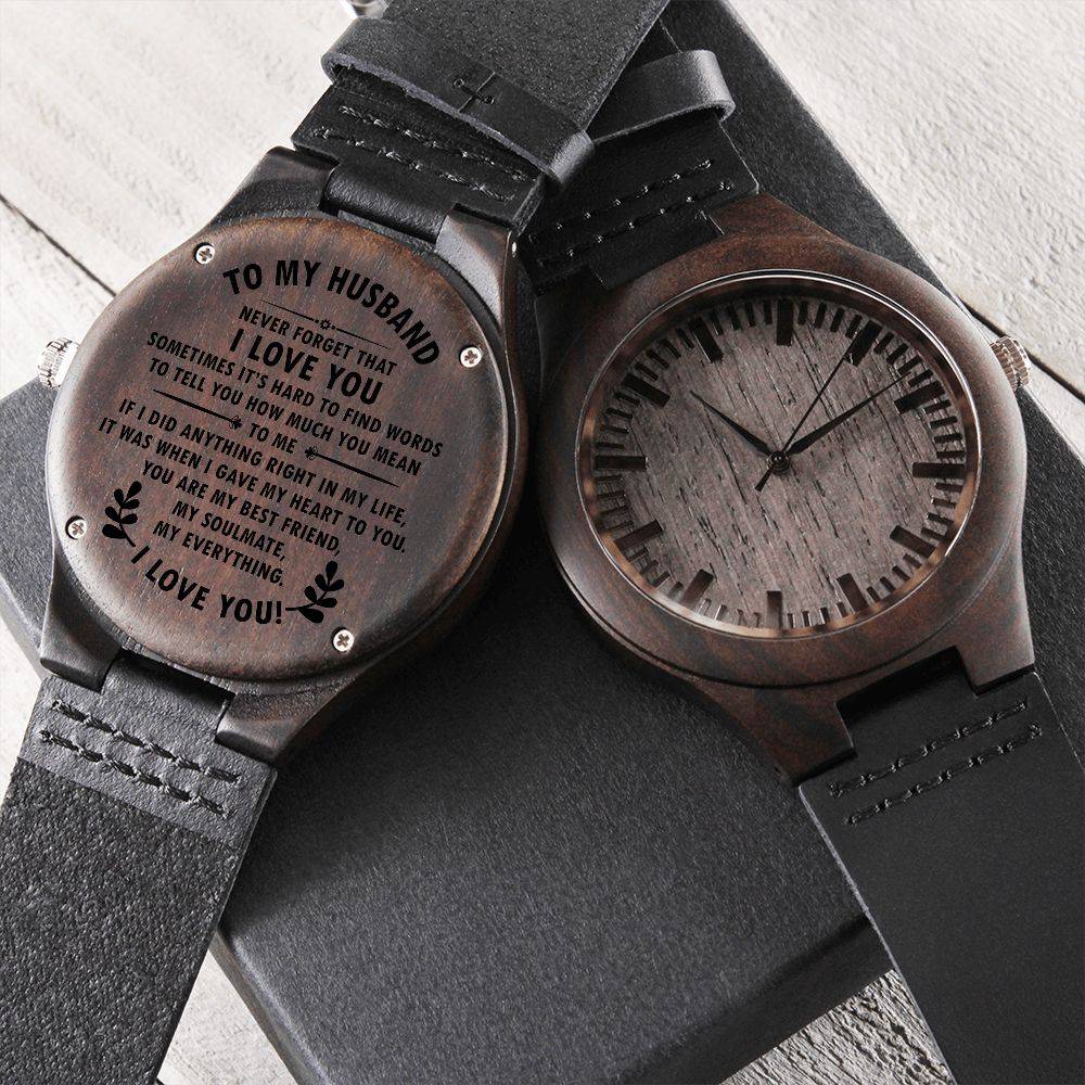 Husband Engraved Wooden Watch | Hubby Gift Ideas, Brand63