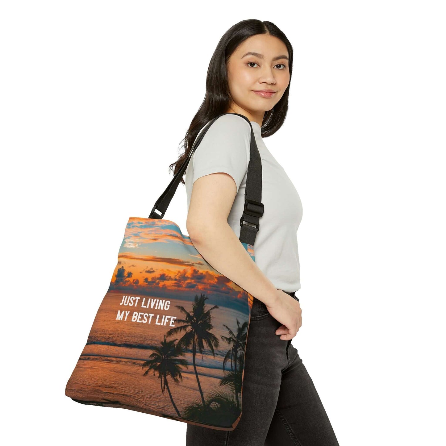 Living My Best Life Tote | Messenger Bag, Cross Body Bag, Beach Tote, Pool Tote, Brand63