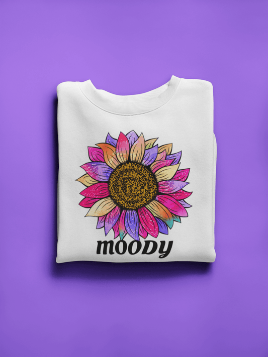 MOODY Colorful Flower Sweatshirt for Women - Just a Mood Sweatshirt, Brand63