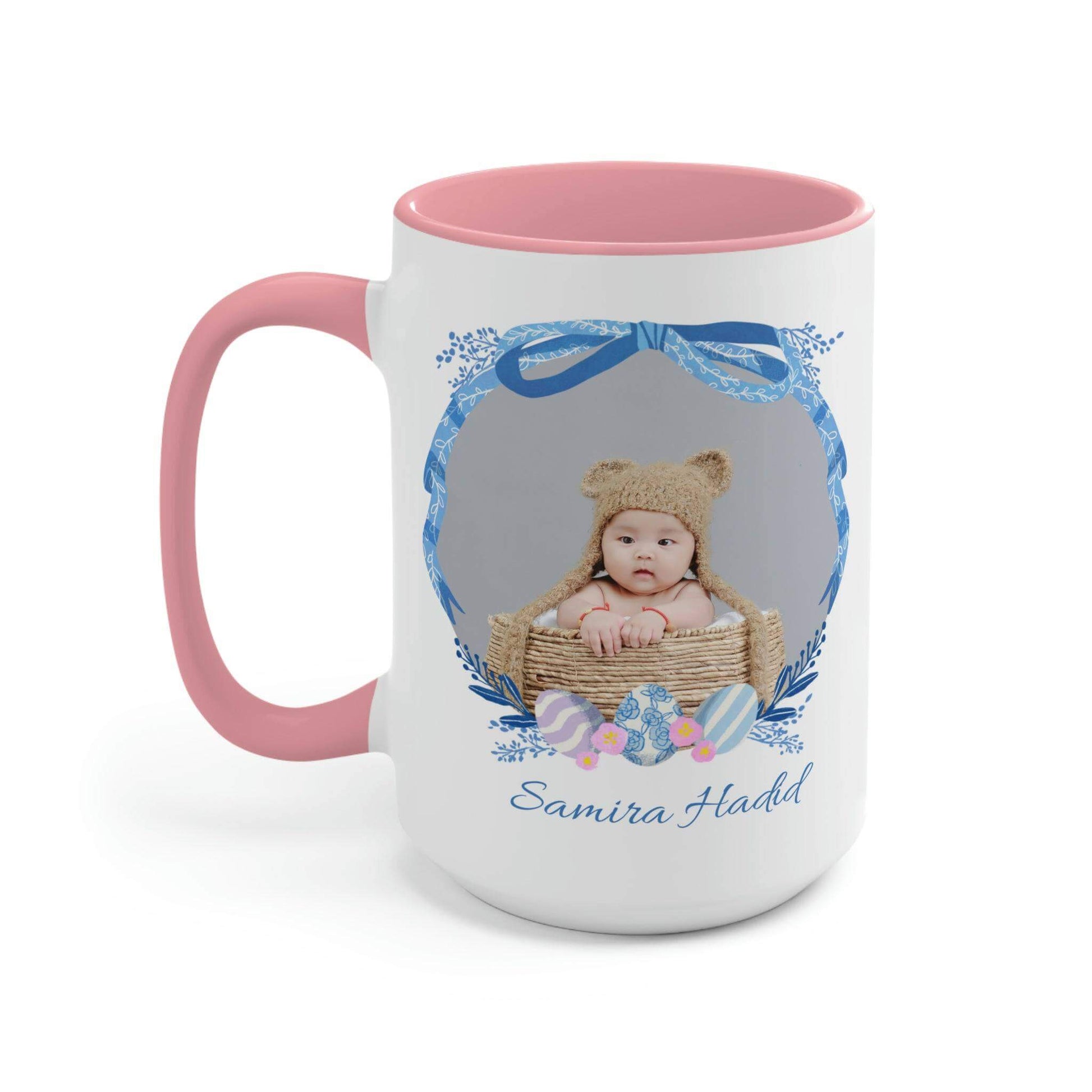 Personalized Photo Easter coffee mug, Name & Picture Personalized gift for Easter, Easter gift for Grandma, Easter basket stuffers, Baby cup, Brand63