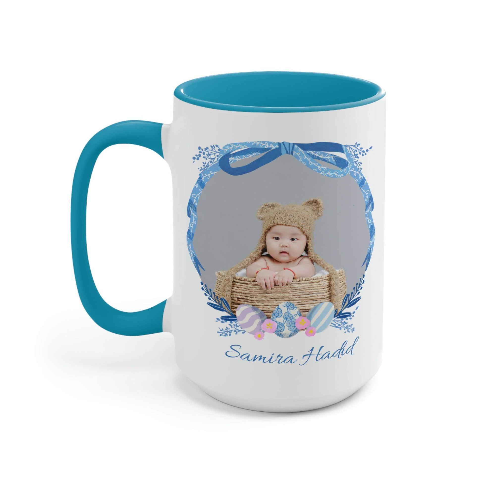 Personalized Photo Easter coffee mug, Name & Picture Personalized gift for Easter, Easter gift for Grandma, Easter basket stuffers, Baby cup, Brand63