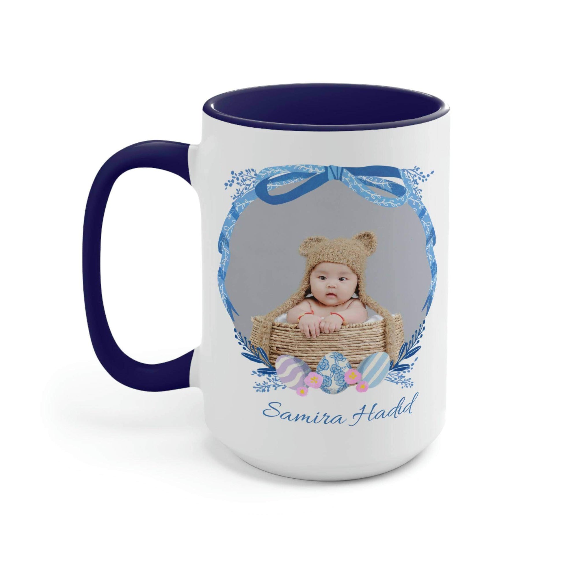 Personalized Photo Easter coffee mug, Name & Picture Personalized gift for Easter, Easter gift for Grandma, Easter basket stuffers, Baby cup, Brand63