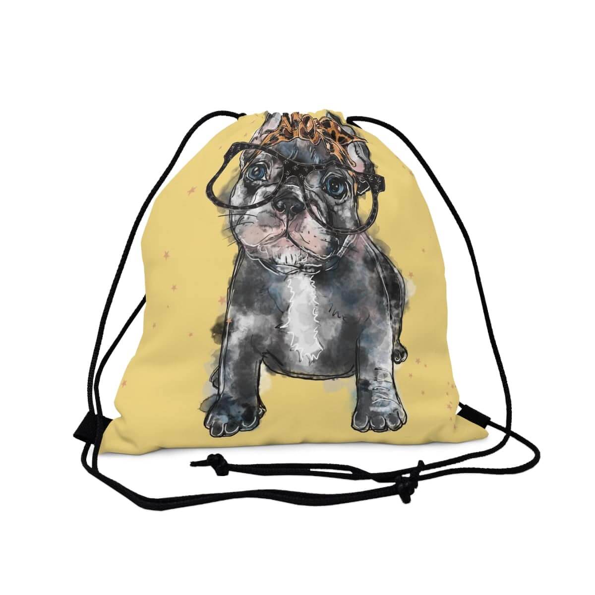 Pug Dog Drawstring Bag, Spacious Bag, Practical Backpack, Soft Sturdy Drawstring Backpack, Fun Gift for Birthday Holidays or Back To School, Brand63