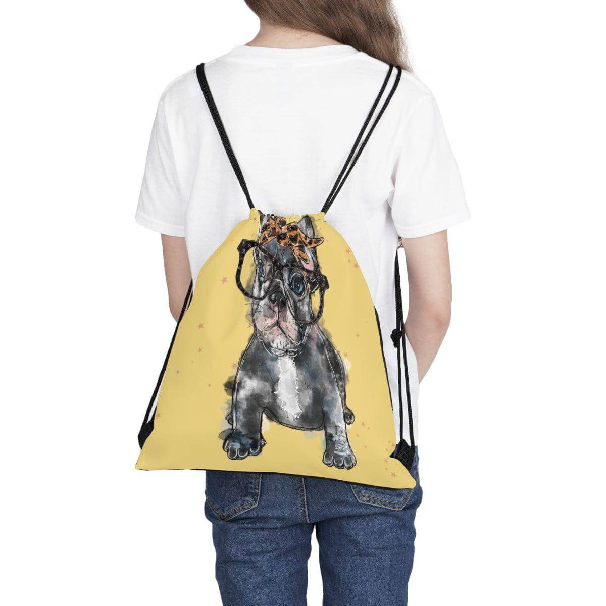Pug Dog Drawstring Bag, Spacious Bag, Practical Backpack, Soft Sturdy Drawstring Backpack, Fun Gift for Birthday Holidays or Back To School, Brand63