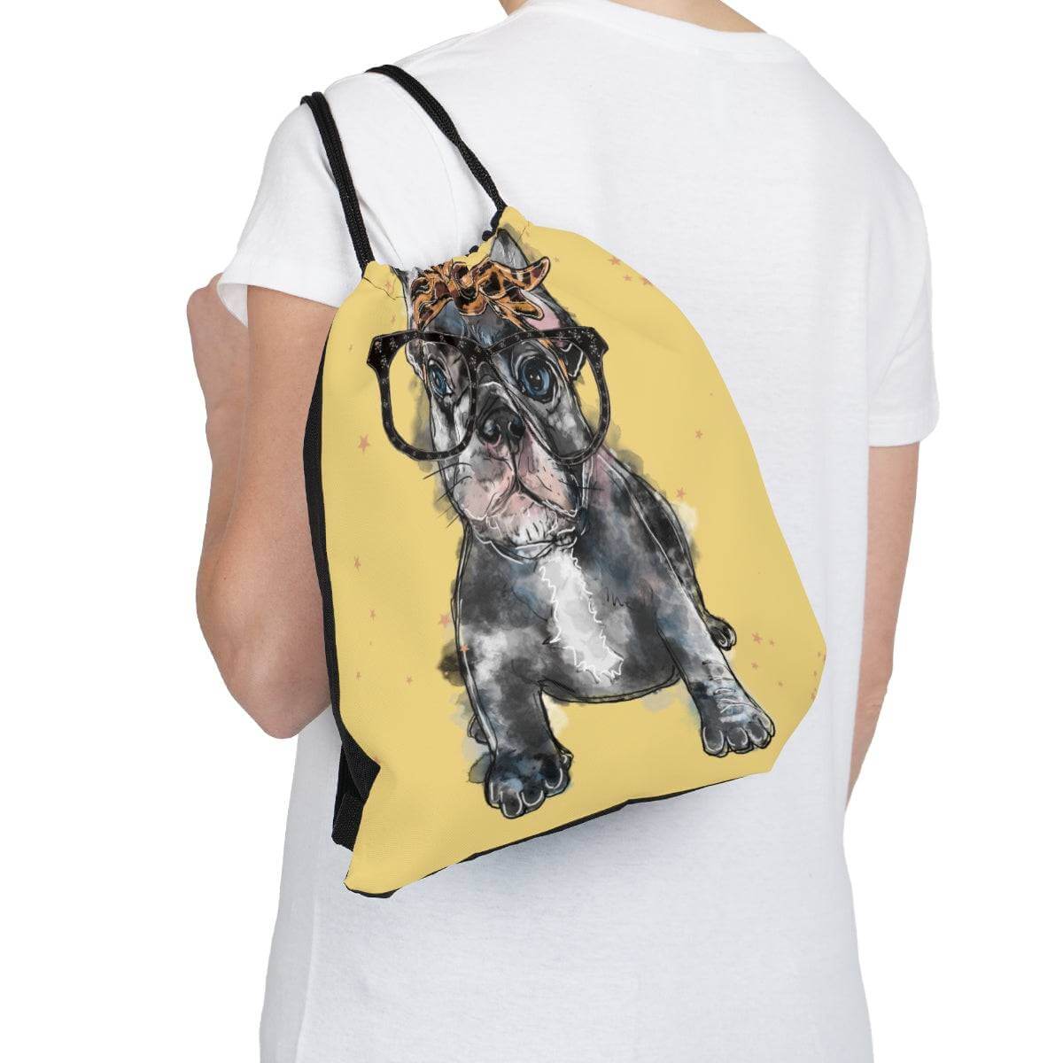 Pug Dog Drawstring Bag, Spacious Bag, Practical Backpack, Soft Sturdy Drawstring Backpack, Fun Gift for Birthday Holidays or Back To School, Brand63
