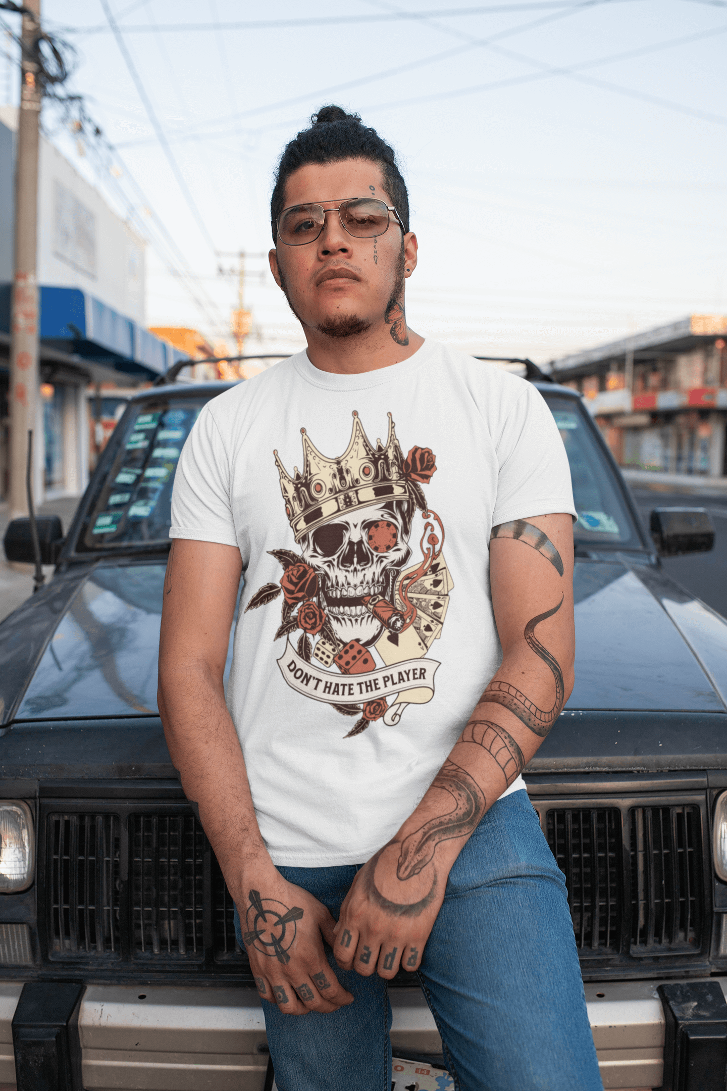 Skeleton-Player Men's Cotton Graphic Tee, Brand63