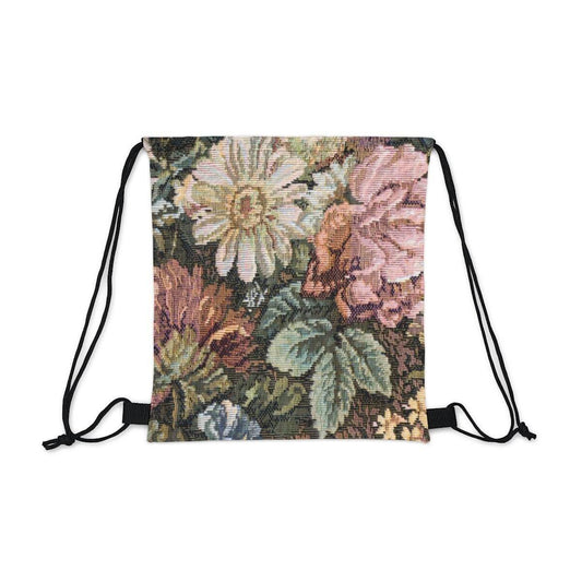 Textured Flowers Look Drawstring Bag, Spacious Bag, Practical Backpack, Soft Sturdy Drawstring Backpack, Fun Gift for Birthday Holidays or Back T, Brand63