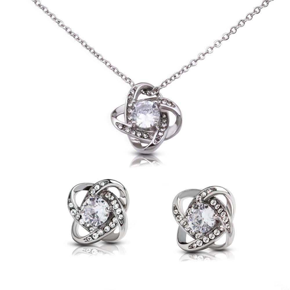 To My Wife | Love Knot Necklace & Earring Set | Grinchy Christmas Gift, Brand63