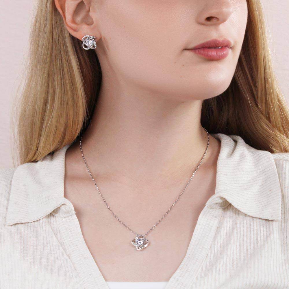 To My Wife | Love Knot Necklace & Earring Set | Grinchy Christmas Gift, Brand63