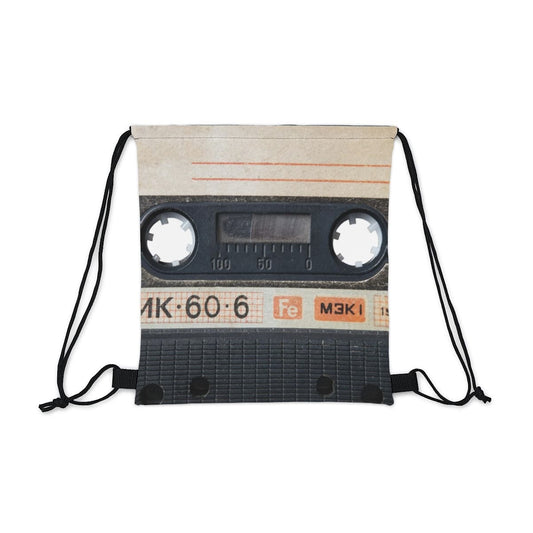 Vintage Cassette Drawstring Bag, Spacious BagBackpack, Soft Sturdy Drawstring Backpack, Fun Gift for Birthday Holidays Back2School, Brand63